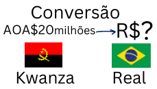 Conversão de 20 milhões de Kwanzas para Reais. Cotação do Kwanza Hoje.